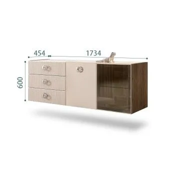 Комод 1.6м Bogemia Woodline Fly Fi (Ваниль) (Lakobel/Хром) БМКМ-4[5][10]