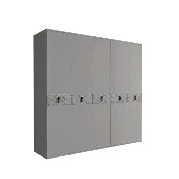 Шкаф 5-ти дв. Bogemia Farfalle (Серый/Черный) БМШ2/5(Fa)