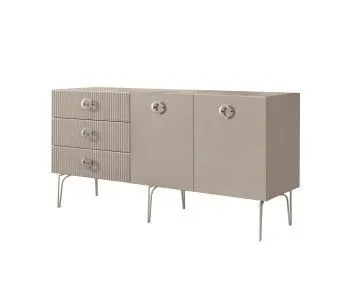 Комод 1.6м Bogemia Fillini (Мокка) (Novabuk/Хром) БМКМ-4(Fi)