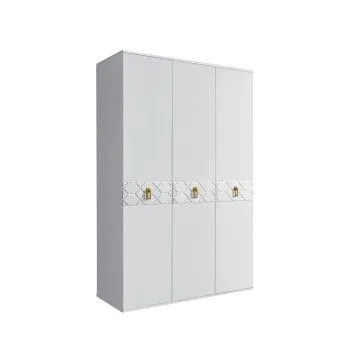 Шкаф 3-х дверный Bogemia Farfalle (Белый/Золото) БМШ2/3(Fa)