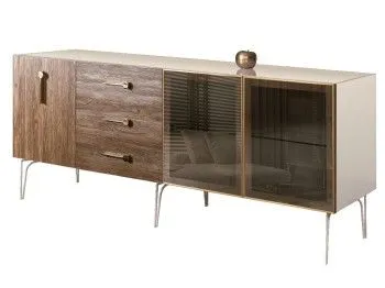 Комод 2.1м Bogemia Wood Wo (Слоновая кость) (Lakobel/Золото) БМКМ-5(Wo)[5][10]