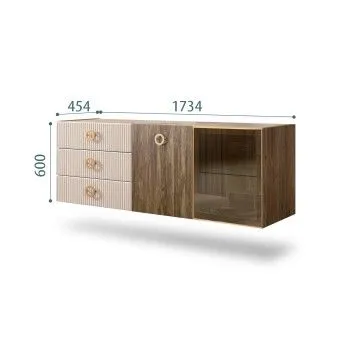 Комод 1.6м Bogemia Woodline Fly Wood Fi (Ваниль) (Novabuk/Золото) БМКМ-4[5][10]