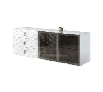 Комод 1.6м Bogemia Fly Farfalle (Белый) (Lakobel/Хром) БМКМ-4[5]