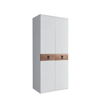 Шкаф 2-х дверный Bogemia Wood Fa (Белый/Черный) БМШ2/2(Wo)