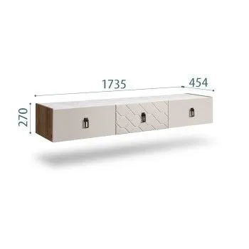 Тумба телевизионная 1.6м Bogemia Woodline Fly Fa (Шелк) (Novabuk/Черный) БМТ-1[10]