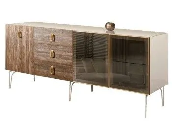 Комод 2.1м Bogemia Wood Fa (Слоновая кость) (Lakobel/Золото) БМКМ-5(Wo)[5][10]