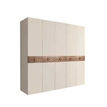 Шкаф 5-ти дв. Bogemia Wood Fi (Слоновая кость/Золото) БМШ2/5(Wo)