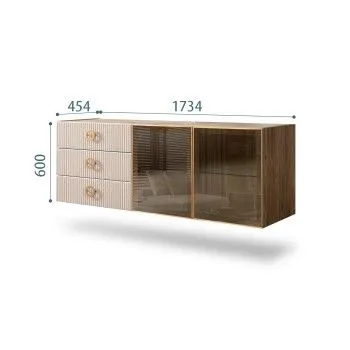 Комод 1.6м Bogemia Woodline Fly Fi (Ваниль) (Novabuk/Золото) БМКМ-4[5]