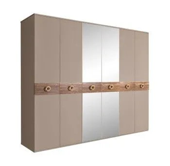 Шкаф 6-ти дв. с зеркалами Bogemia Wood Fi (Мокка/Золото) БМШ1/6(Wo)