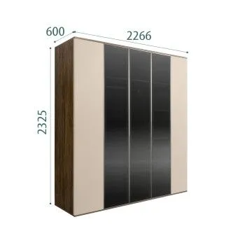 Шкаф 5-ти дв. Bogemia Woodline Air (Ваниль/Серебро) БМШ2/5(3)