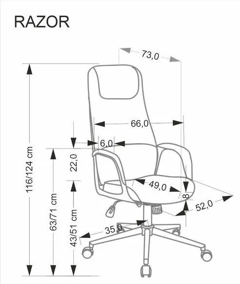 Кресло компьютерное Halmar RAZOR (серый) | изображение 1