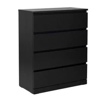 Комод Варма, 4 ящика, 80х100х40 см, шпон натурального дерева, ясень черный