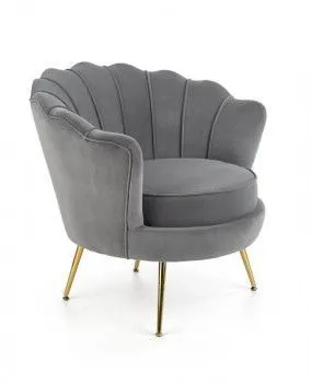 Кресло Halmar AMORINITO (серый/золотой)