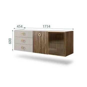 Комод 1.6м Bogemia Woodline Fly Wood Fi (Шелк) (Novabuk/Золото) БМКМ-4[5][10]
