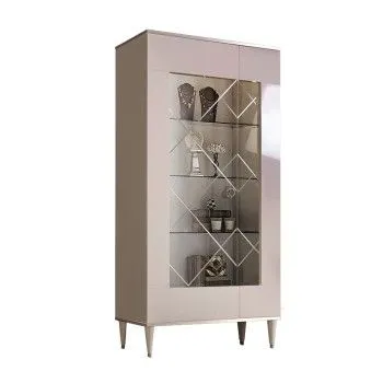 Витрина 2-ств. Римини (Слоновая кость/Серебро) (Левая) РМВ2-2С