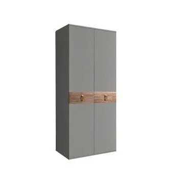Шкаф 2-х дверный Bogemia Wood Fa (Серый/Золото) БМШ2/2(Wo)