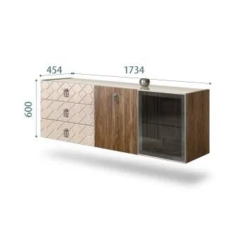 Комод 1.6м Bogemia Woodline Fly Wood Fa (Ваниль) (Lakobel/Хром) БМКМ-4[5][10]