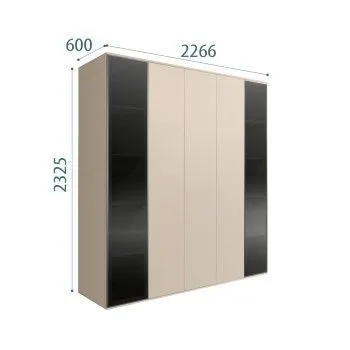 Шкаф 5-ти дв. Bogemia Air (Ваниль/Серебро) БМШ2/5(2)