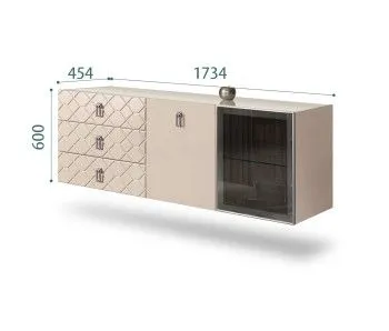 Комод 1.6м Bogemia Fly Farfalle (Ваниль) (Lakobel/Хром) БМКМ-4[5][10]