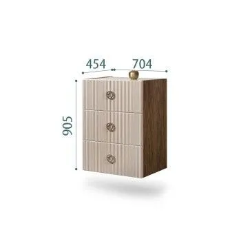 Комод Bogemia Woodline Fly Fi (Ваниль) (Lakobel/Хром) БМКМ-1