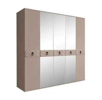 Шкаф 5-ти дв. с зеркалами Bogemia Farfalle (Мокка/Черный) БМШ1/5(Fa)