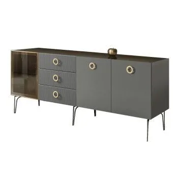 Комод 2.1м Bogemia Fillini (Серый) (Lakobel/Золото) БМКМ-5(Fi)[4]