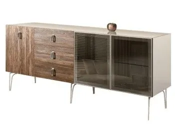 Комод 2.1м Bogemia Wood Fa (Слоновая кость) (Lakobel/Хром) БМКМ-5(Wo)[5][10]