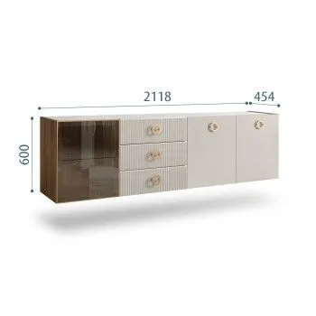 Комод 2.1м Bogemia Woodline Fly Fi (Шелк) (Novabuk/Золото) БМКМ-5[4]