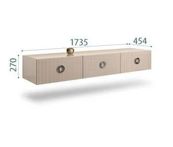 Тумба телевизионная 1.6м Bogemia Fly Fillini (Ваниль) (Lakobel/Хром) БМТ-1