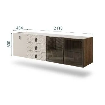 Комод 2.1м Bogemia Woodline Fly Fa (Шелк) (Novabuk/Черный) БМКМ-5[5][10]