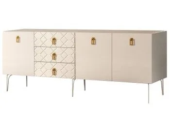Комод 2.1м Bogemia Farfalle (Слоновая кость) (Novabuk/Золото) БМКМ-5(Fa)