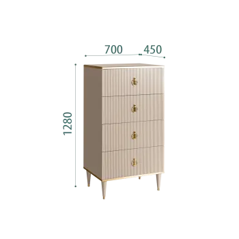 Комод 4 ящика Римини СОЛО (Ваниль/Золото) РМКМ-6(s)