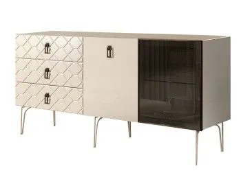 Комод 1.6м Bogemia Farfalle (Слоновая кость) (Novabuk/Черный) БМКМ-4(Fa)[5][10]