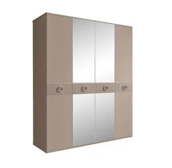 Шкаф 4-х дв. с зеркалами Bogemia Fillini (Мокка/Хром) БМШ1/4(Fi)