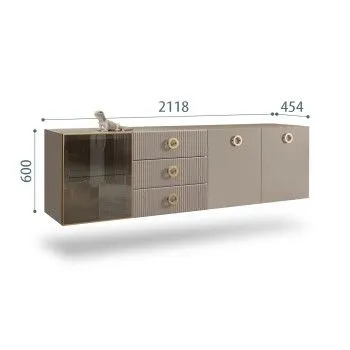 Комод 2.1м Bogemia Fly Fillini (Мокка) (Lakobel/Золото) БМКМ-5[4]