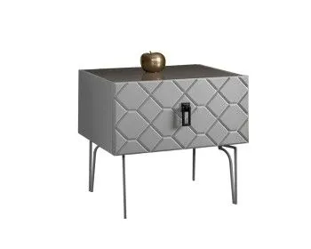 Тумба прикроватная Bogemia Farfalle (Серый) (Lakobel/Черный) БМТП-1(Fa)