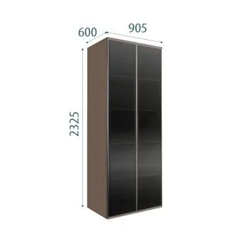 Шкаф 2-х дверный Bogemia Air (Мокка/Серебро) БМШ2/2(2)