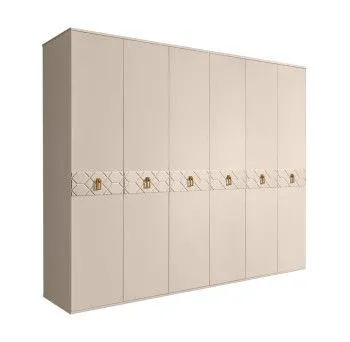 Шкаф 6-ти дв. Bogemia Farfalle (Ваниль/Золото) БМШ2/6(Fa)