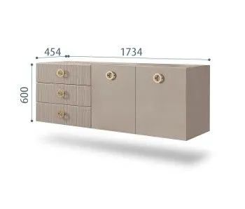 Комод 1.6м Bogemia Fly Fillini (Мокка) (Novabuk/Золото) БМКМ-4