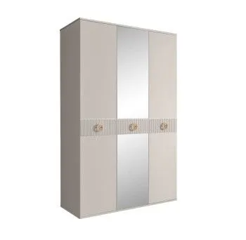 Шкаф 3-х дверный с зеркалом Bogemia Fillini (Шелк/Золото) БМШ1/3(Fi)