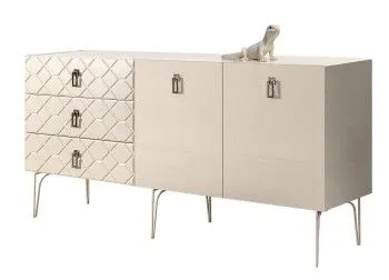 Комод 1.6м Bogemia Farfalle (Слоновая кость) (Lakobel/Хром) БМКМ-4(Fa)