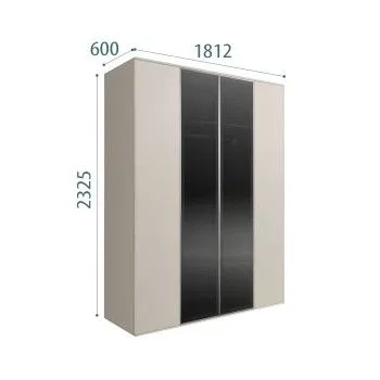 Шкаф 4-х дв. Bogemia Air (Шелк/Серебро) БМШ2/4(2)
