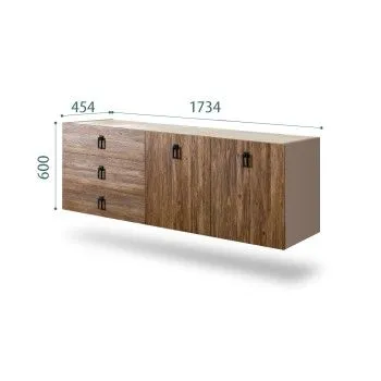 Комод 1.6м Bogemia Fly Wood Fa (Мокка) (Novabuk/Черный) БМКМ-4