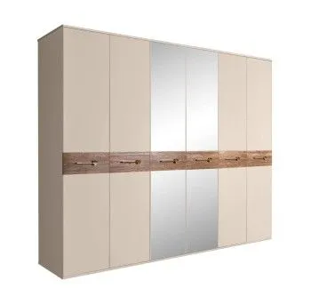 Шкаф 6-ти дв. с зеркалами Bogemia Wood Wo (Ваниль/Золото) БМШ1/6(Wo)