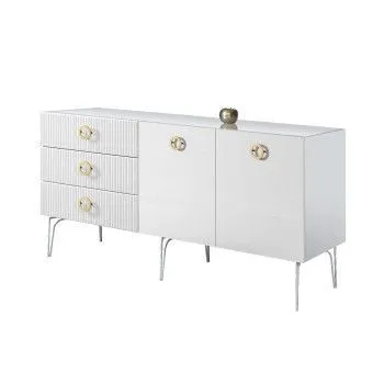 Комод 1.6м Bogemia Fillini (Белый) (Lakobel/Золото) БМКМ-4(Fi)