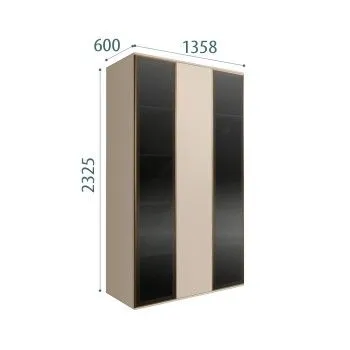 Шкаф 3-х дверный Bogemia Air (Ваниль/Золото) БМШ2/3(2)