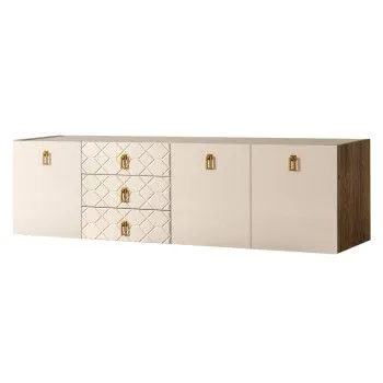 Комод 2.1м Bogemia Woodline Fly Fa (Слоновая кость) (Novabuk/Золото) БМКМ-5