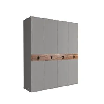 Шкаф 4-х дв. Bogemia Wood Fa (Серый/Черный) БМШ2/4(Wo)