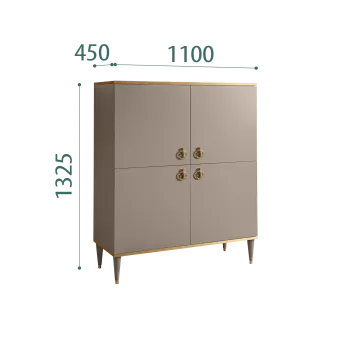 Пенал 4 двери Римини (Мокка/Золото) РМП-3
