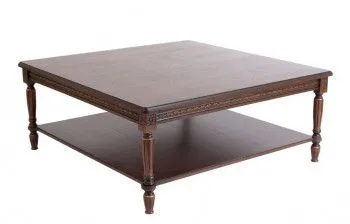 Стол журнальный Луиджи-16 (темный орех/патина темная/110х110хН45)